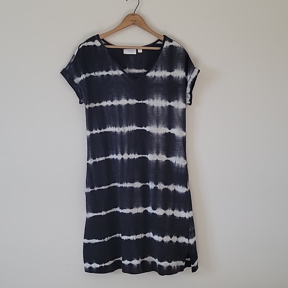 Belle Beach By Kim‎ Gravel Black Tie Dye Tshirt Dress Size Small - Picture 5 of 8